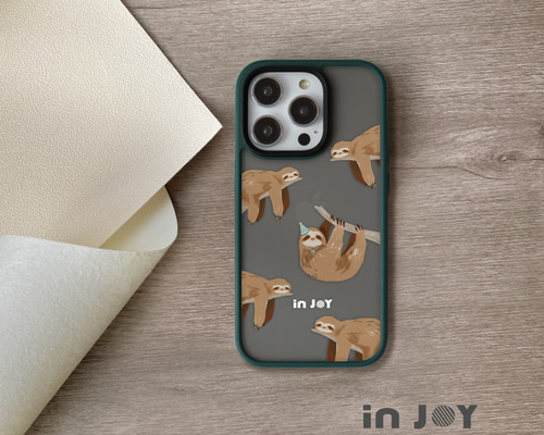 iPhone 17/16/15/14/13/12/SE3 ラブ スリーピー ナマケモノ マット