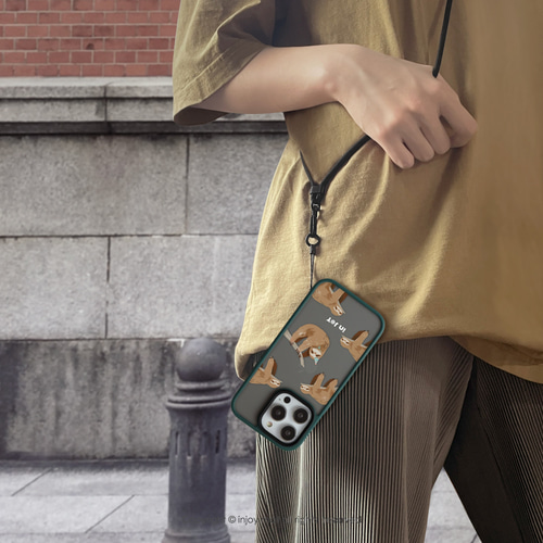 iPhone 17/16/15/14/13/12/SE3 ラブ スリーピー ナマケモノ マット