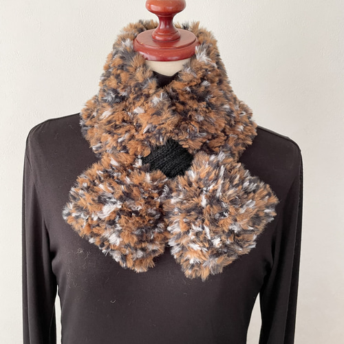 マーブルブラウンファー差し込みマフラー マフラー Sachi4029 通販