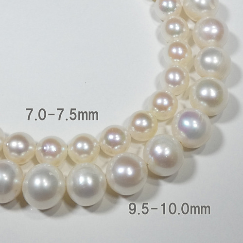 真珠ネックレス 大玉9.5-10.5mm 湖水パールネックレス