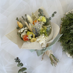 3.宿り木ブーケスワッグ 長さ約60cm・大きなスワッグ（ブーケ）「夜明けのブルー」LL