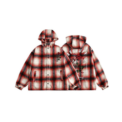 24新作バラ刺繍ジャケットトップスゆったりハットカーディガンチェックコート W150 1枚目の画像