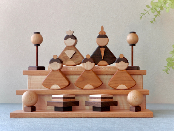 3月上旬発送】桐箱入り｜木製｜3段ひな人形 ひな人形・雛飾り