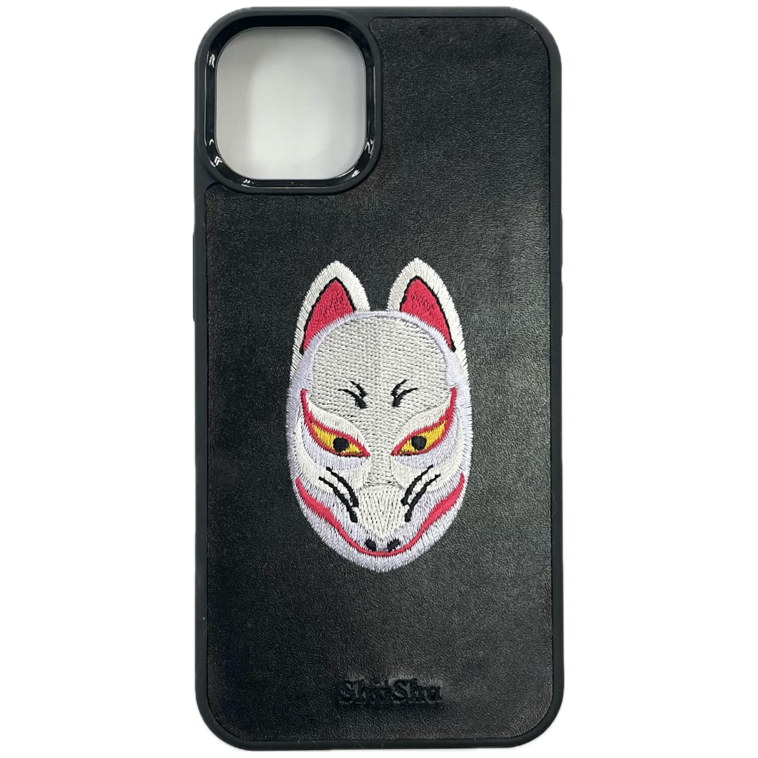 【刺繍スマホケース】狐面
