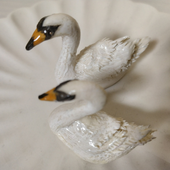 ハンドメイド　雑貨　動物　リングスタンド　「白鳥」 13枚目の画像