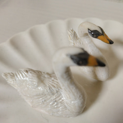 ハンドメイド　雑貨　動物　リングスタンド　「白鳥」 14枚目の画像