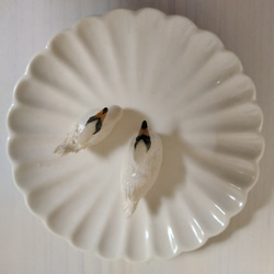 ハンドメイド　雑貨　動物　リングスタンド　「白鳥」 10枚目の画像