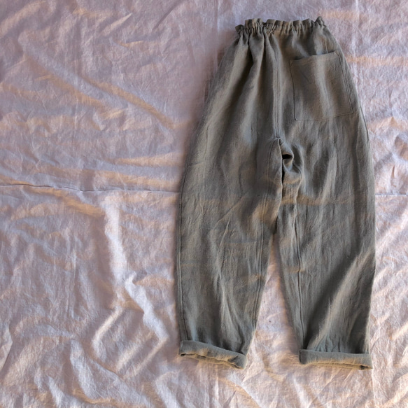 リネンウールのもんぺ アッシュカーキ ロングパンツ nuuMonpe 通販  