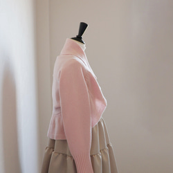 [可使用至春天◎] WHOLEGARMENT 羊絨混紡長袖波萊羅開襟衫 [粉紅粉紅] 第7張的照片