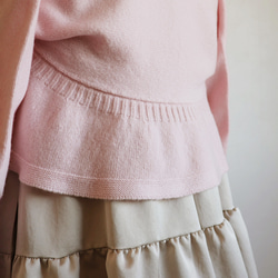 [可使用至春天◎] WHOLEGARMENT 羊絨混紡長袖波萊羅開襟衫 [粉紅粉紅] 第9張的照片