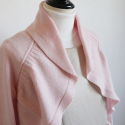 [可使用至春天◎] WHOLEGARMENT 羊絨混紡長袖波萊羅開襟衫 [粉紅粉紅] 第10張的照片