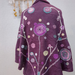 Made in Turkey『淡いピンクホワイトのグラデ』手編みストールマフラー 1000円off Made in Turkey『淡いピンクホワイトのグラデ』手編み