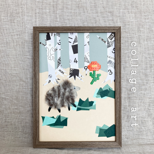 mixed media collageart 一点物コラージュアート A4 コレクション 額装