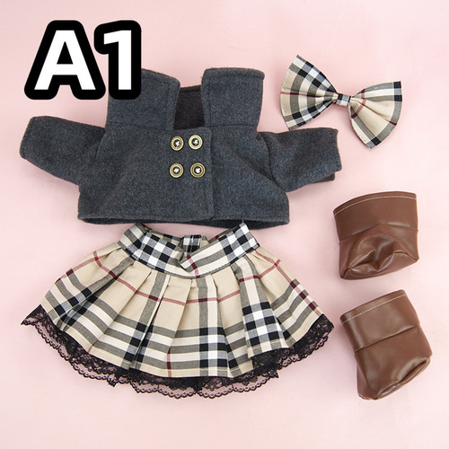 Kelly様用/すのチルぬい服 [チェック]4点セット双子コーデ(黒・青) m様専用/すのチルぬい服 [チェック]4点セット双子コーデ(黒・青)