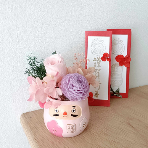 辰年 開運新年花 ギフトボックス ロープ付き | 達磨 | 青龍