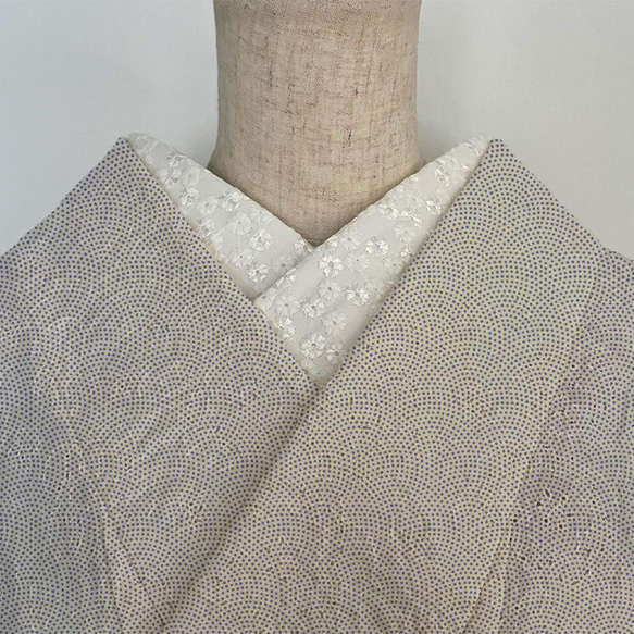 半衿 きらり 小花の刺繍 コットンレース 白 半襟 洗える エンブロイダリー 3枚目の画像