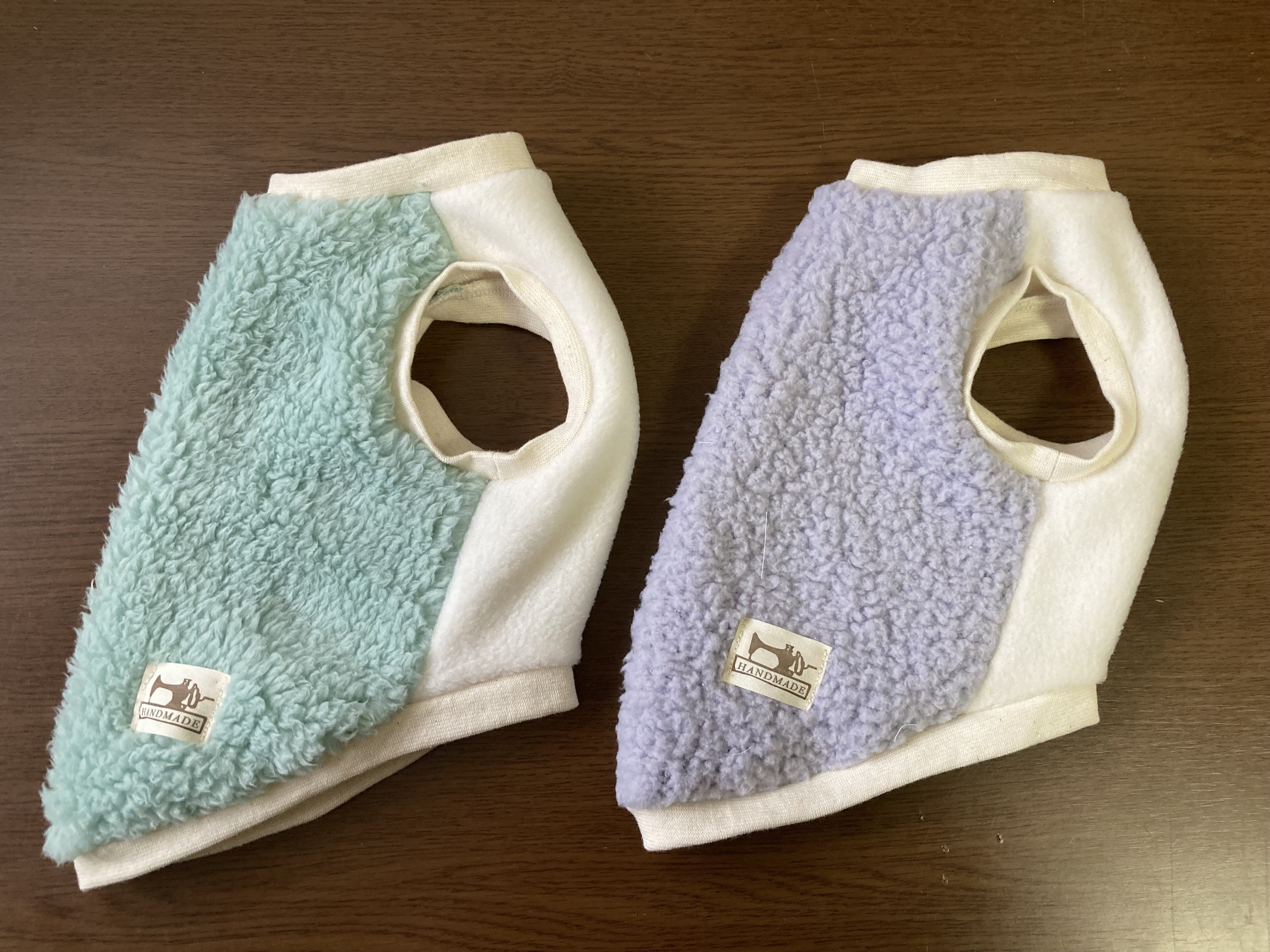 ハンドメイド　リボンチェックボアタンクトップ　犬服