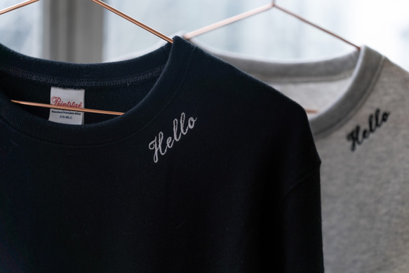 トレーナー Hello gray】 レディース メンズ コーデ グレー トレーナー Hello gray】 レディース メンズ コーデ グレー