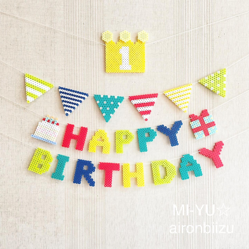 年齢クラウンとお誕生日ガーランド⭐︎カラフル ハッピー