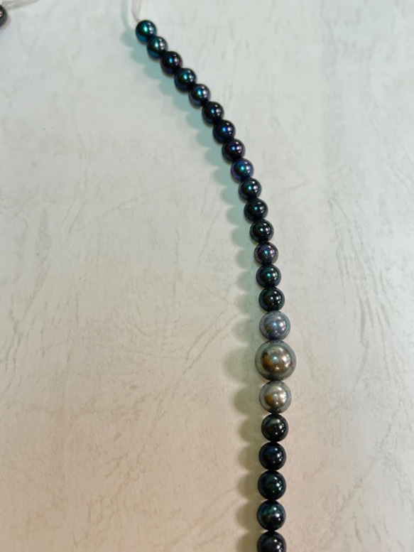 アコヤ真珠✳︎5.5-9mmサイズ︎✳︎グレー系マルチカラー連 4枚目の画像