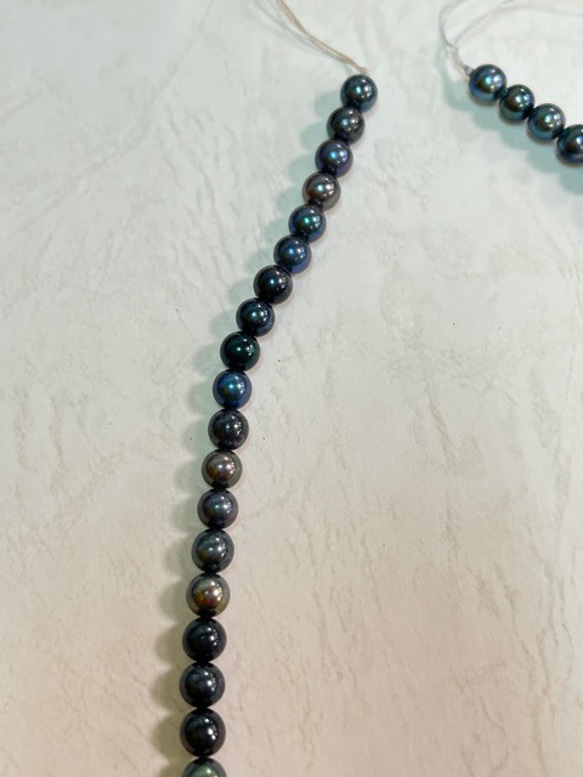 アコヤ真珠✳︎5.5-6mmサイズ︎✳︎グレー系マルチカラー連 5枚目の画像
