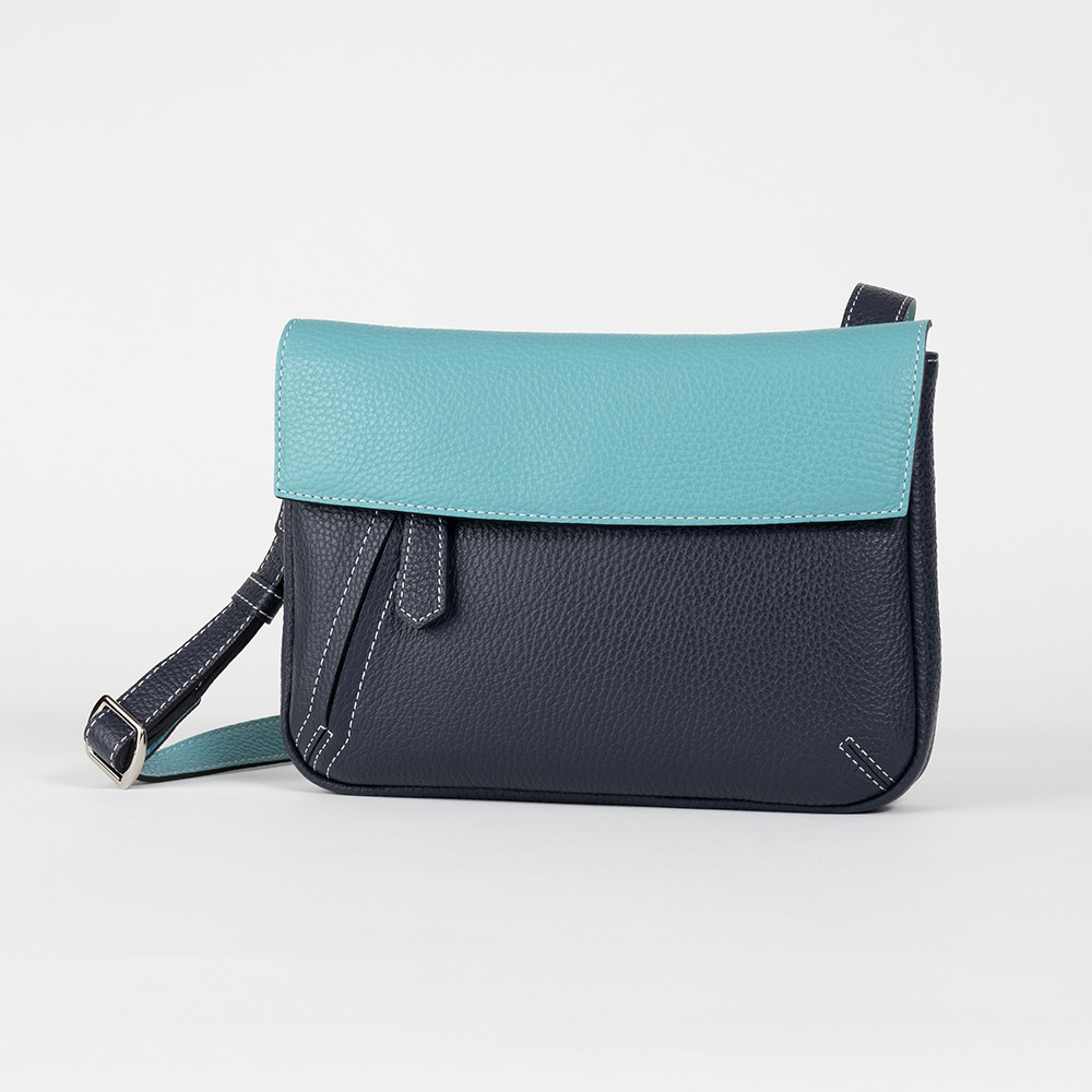 ottorossi　レザーフラップポシェット　　ネイビー/スカイ　　イタリアンレザー使用 29,700円