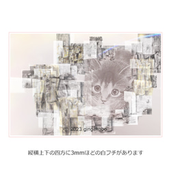「雲の通い路にて」　猫　ほっこり癒しのイラストA4サイズポスター　No.1081 1枚目の画像
