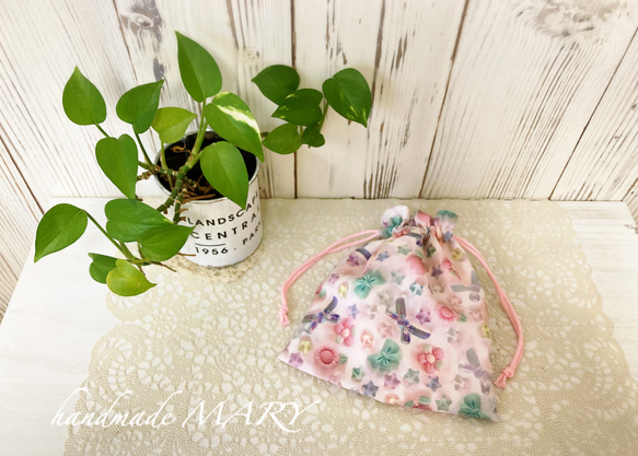 【特価】リボンと小花柄のゆめかわいいランチセット〜園児用〜 3枚目の画像