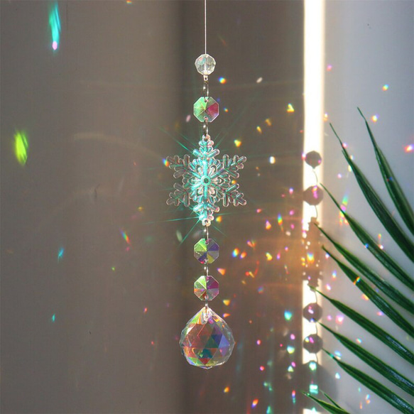 サンキャッチャー クリスタル ハンギング 眩しい 雪片 虹 光 窓 クリスマス クリスマスツリー 装飾 Dreamcat 5枚目の画像