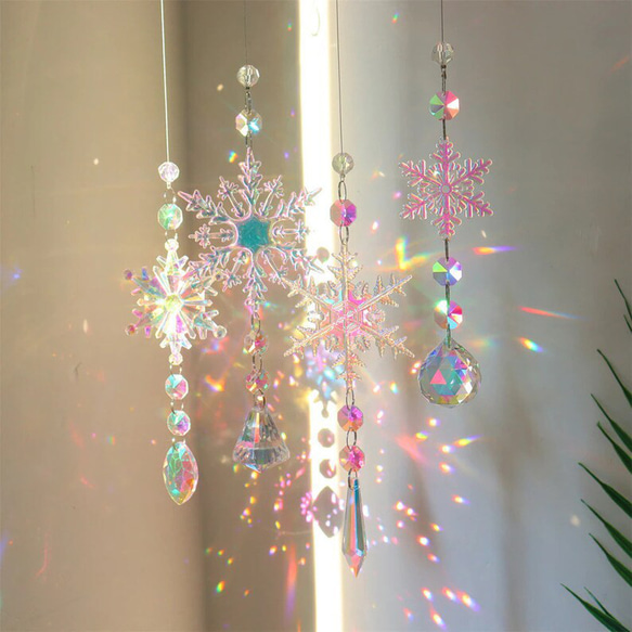 サンキャッチャー クリスタル ハンギング 眩しい 雪片 虹 光 窓 クリスマス クリスマスツリー 装飾 Dreamcat 2枚目の画像