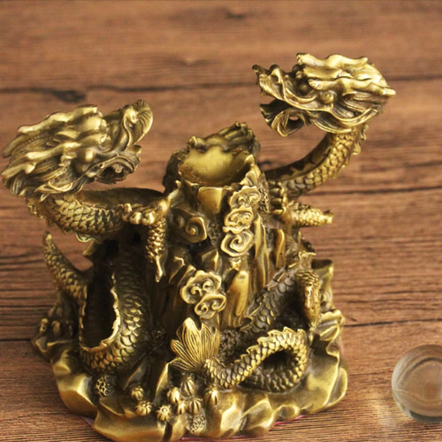 大人気 風水龍 双龍の置物 双龍 玉付き 干支 辰 龍 その他置物