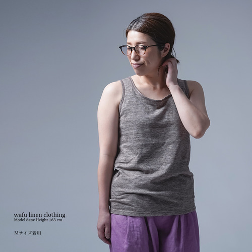 3着セット wafu リネン100%タンクトップ 編地リネン 気負わ 3着セット wafu リネン100%タンクトップ 編地リネン 気負わ