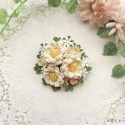 レース編み 花かんざしのブローチ ブローチ 花てまり 通販 17098503