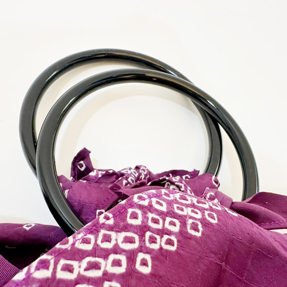 風呂敷バッグ（紫）絞りの着物生地にて制作 #01 4枚目の画像