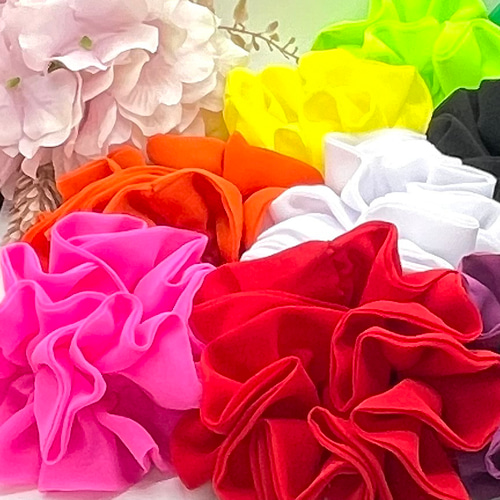 在庫◯紫♡推し活や発表会に大活躍♡シフォンジョーゼット生地の原色