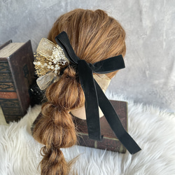ベロアリボン髪飾りセット　ウェディング髪飾り　和装髪飾り 2枚目の画像