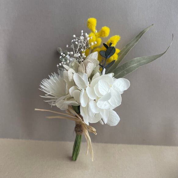 コサージュ 〜 ミモザ × アジサイ 〜 1枚目の画像