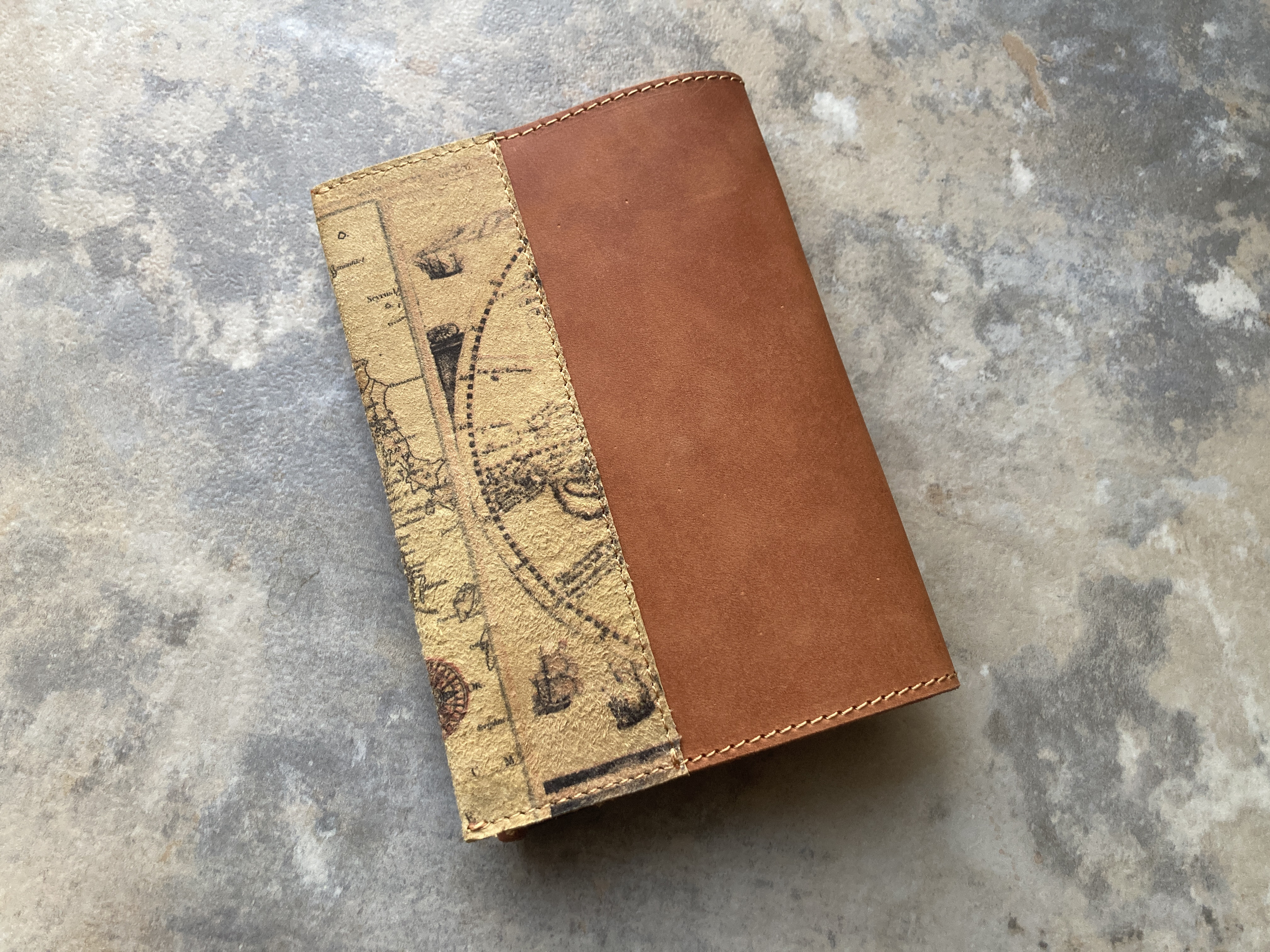 古い海図のブックカバー（文庫判・栞付き）