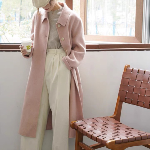 高品質ウール100%使用 高級羊毛コート アウター レディース ロング丈