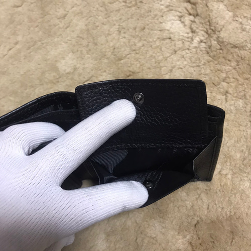 新作品 数量限定 黒 イタリアンレザー メンズ 牛革本革 コンパクト 二