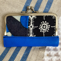 小さながま口財布＊mina perhonen アネモネの刺繍が可愛いミナペルホネンの人気柄のスマートウォレット 3枚目の画像