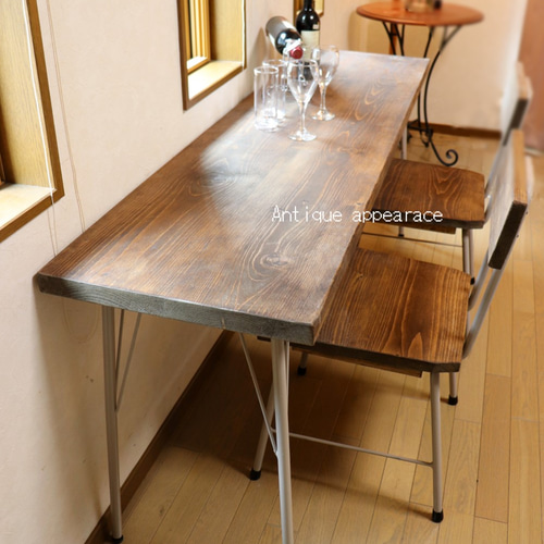 鉄ラテ色W1500×D460 カウンターテーブル 鉄色 サンディーブラウン