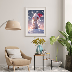 【クリスマスの朝 - チワワ犬の子犬 No.1】A2アートポスター 犬の絵 犬の絵画 犬のイラスト 7枚目の画像