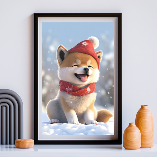 絵画 犬 アンティーク 犬の置物 犬のイラスト 犬の絵 クリスマス