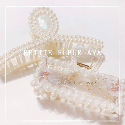アクアフラワー2】ベビーヘアクリップ♡ヘアゴム セミオーダーメイド