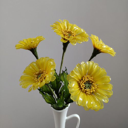 ガーベラ♡イエロー♡ディップアート♡アメリカンフラワー アート