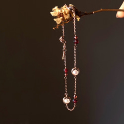 『ガーネットの幸福感』 華やぎブレスレット ガーネット 真珠 ブレスレット １月誕生石 sv925 ネコポス送料無料 5枚目の画像