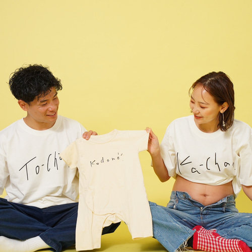 父ちゃん&母ちゃんTシャツ2枚セットWhite Tシャツ CACCA 通販｜Creema 