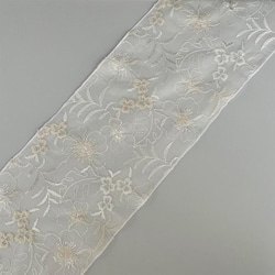 半衿 花の森 刺繍 コットンレース オフ白 半襟 洗える エンブロイダリー 8枚目の画像