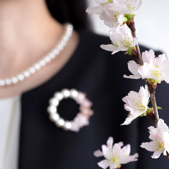 桜のブローチ　春　桜　フォーマル 7枚目の画像